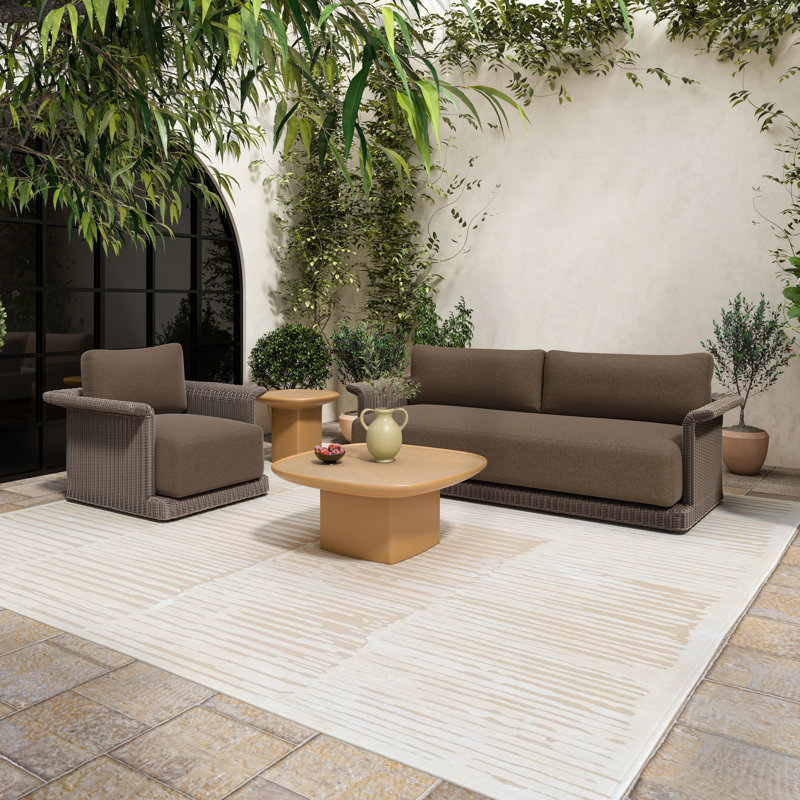 Aluminum Outdoor Lounge Chair, Brown, Brown
