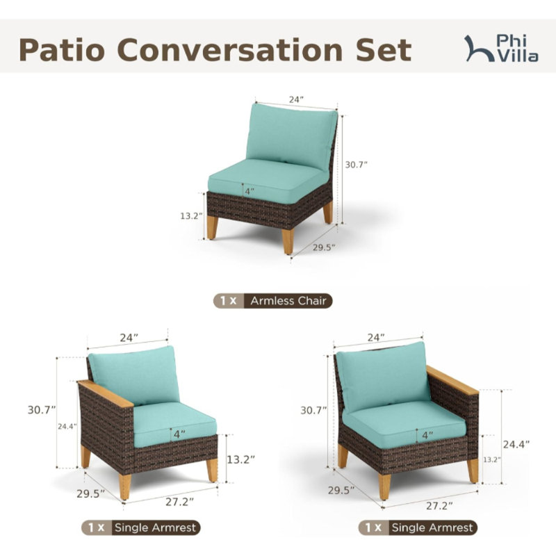 78'' Wide Rectangle Wood Patio Sofa with Cushions