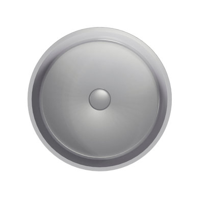 15'' Concrete Vessel Round Modern Gray Bathroom Sink