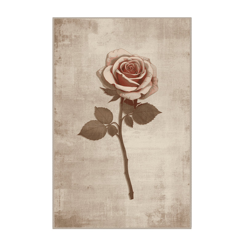 Machine Washable Soho Valentines Modern & Contemporary Abstract Rug in Beige – Beige Binding, 2x4