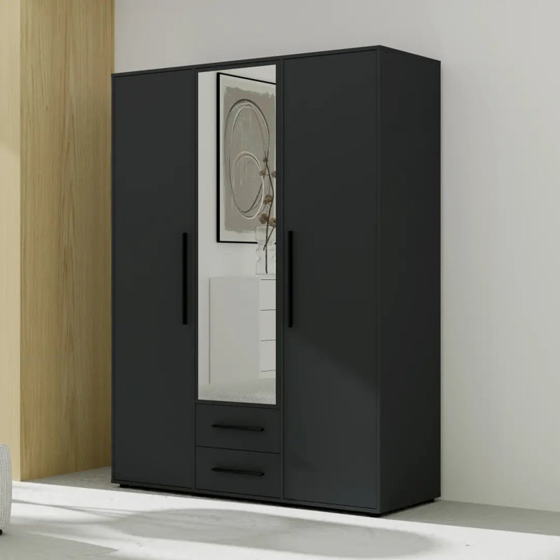 Sunde Manufactured Wood Wardrobe, Black