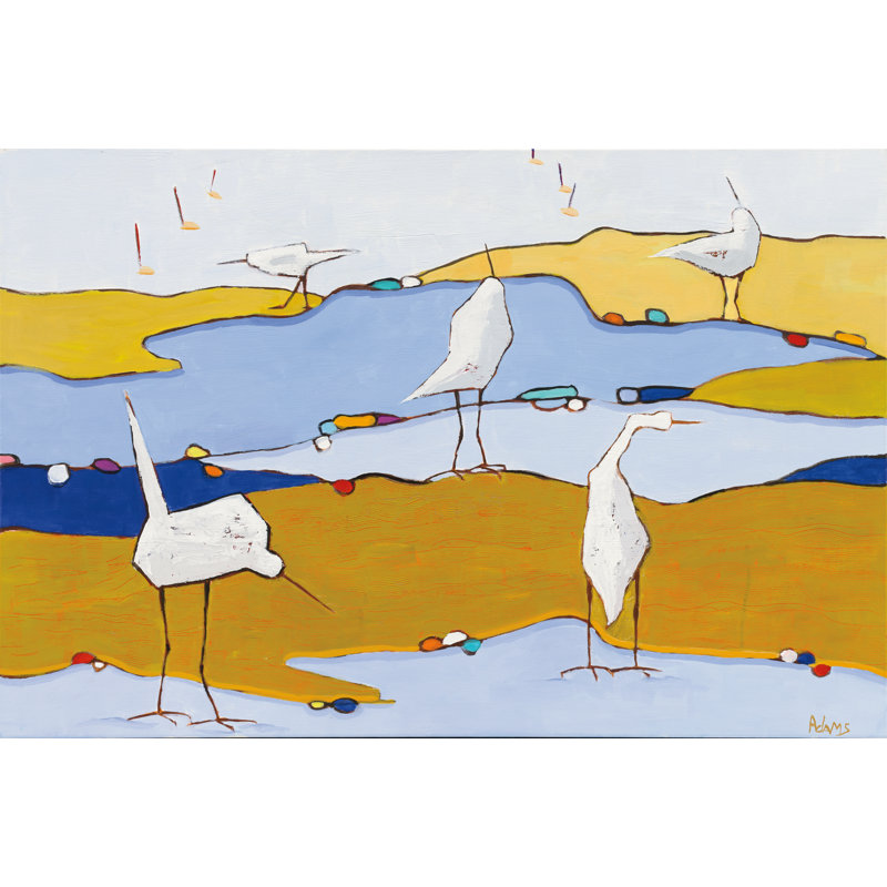 Aigrettes des marais VI - sable foncé, H 20 po x l 30 po