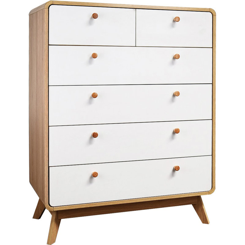 Allensby 80 cm W Chest of 6 Drawers, Oak/White