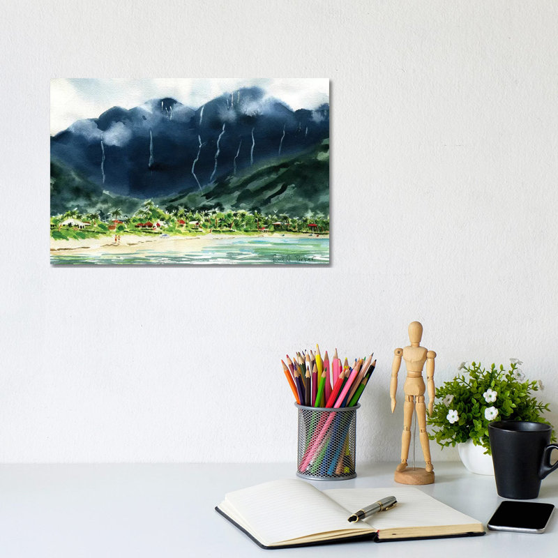 Hanalei Bay by Rachel Parker - Painting on Canvas, Wrapped Canvas, 20.32cm H x 30.48cm W x 1.91cm D