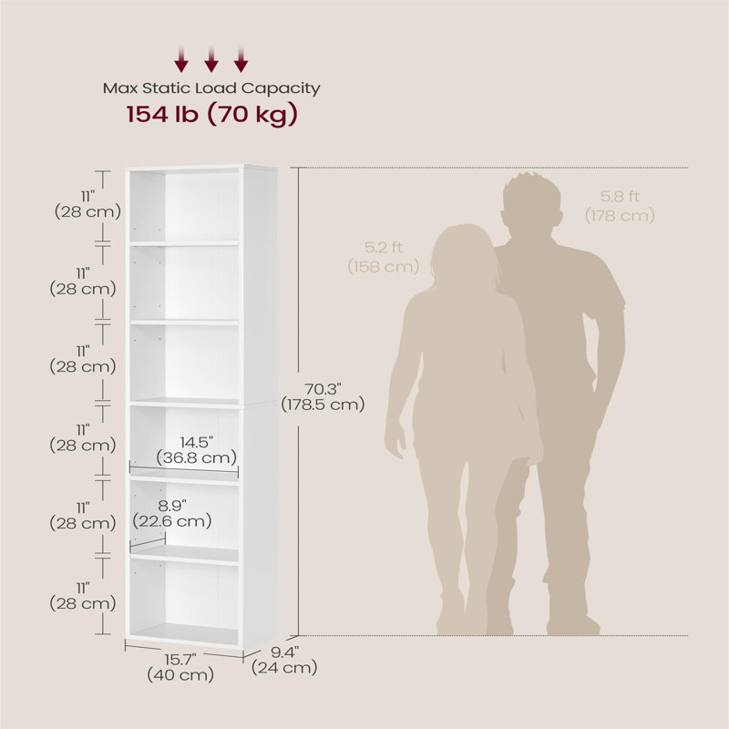 178.5cm H x 40cm W Standard Bookcase