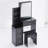29.2" Small Space Left Bedside Cabinet Vanity Table + Cushioned Stool-1404108829