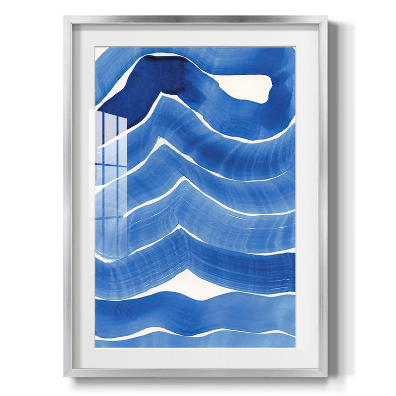 Blue Wiggles I -Framed Print, 25.5" H x 17.5" W, Silver
