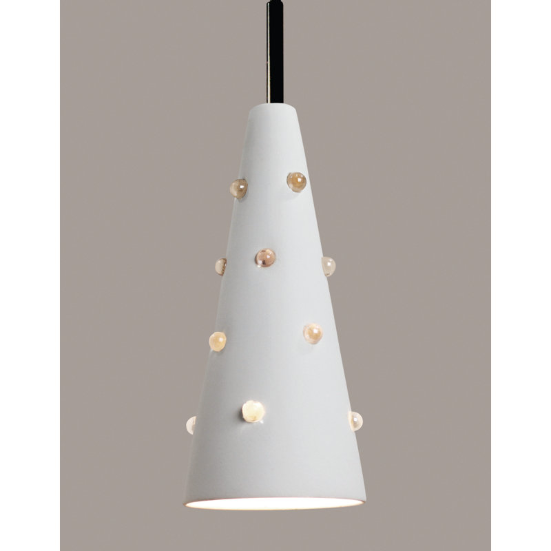 Luminaire suspendu 1 lumière à del simple Shunk, Bisque