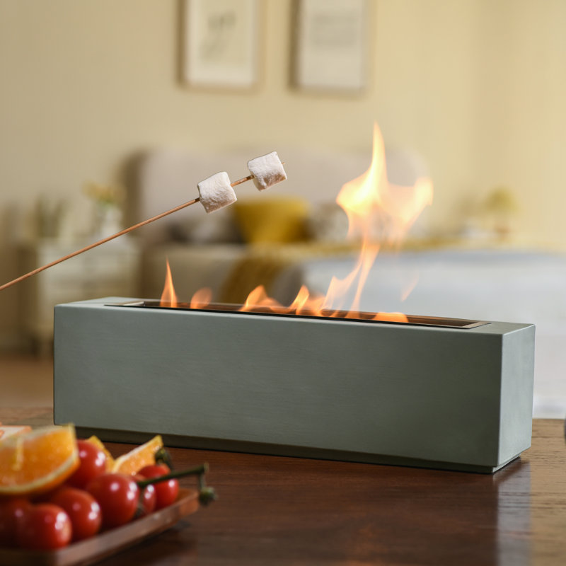 15.6" Arctic Green Concrete Tabletop Firepit