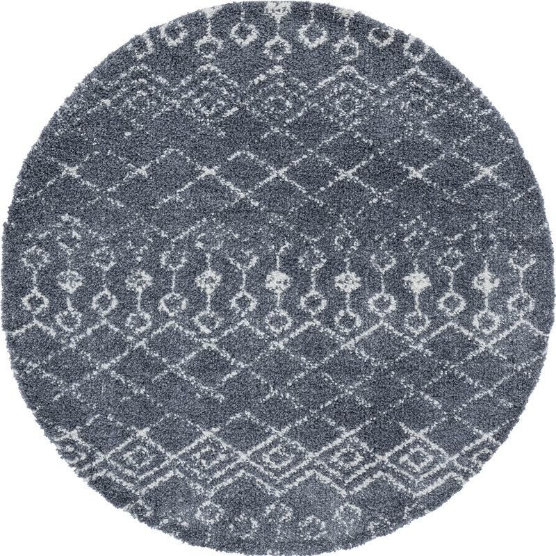 Tapis gris foncé Vezina, Rond 7 pi 10 po