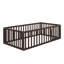 Structure de lit en bois avec clôture et porte-1199403457-1199403458