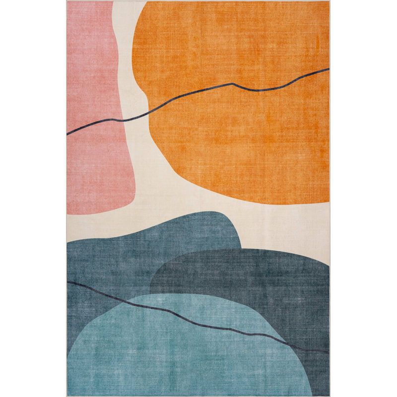 Tapis abstrait lavable Novessa, Rectangle 6 pi x 9 pi