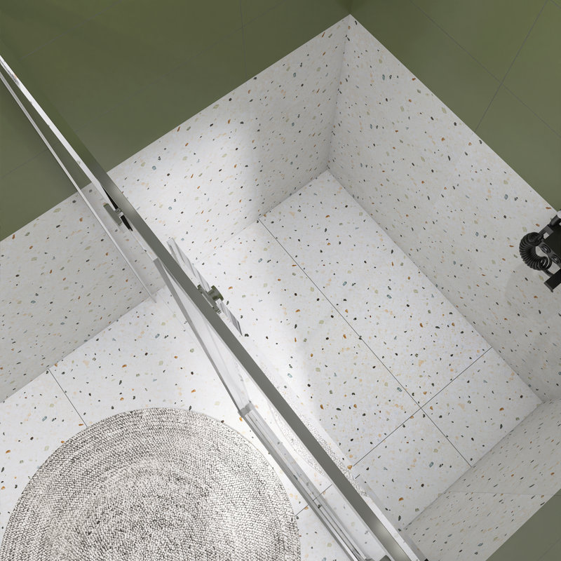 Porte de douche coulissante encadrée l 55 po x H 74 po, Chrome