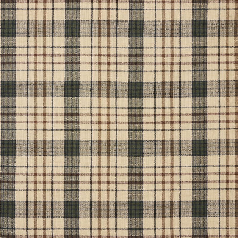 Cider Mill Plaid Cotton Valance in Khaki and Forest Green