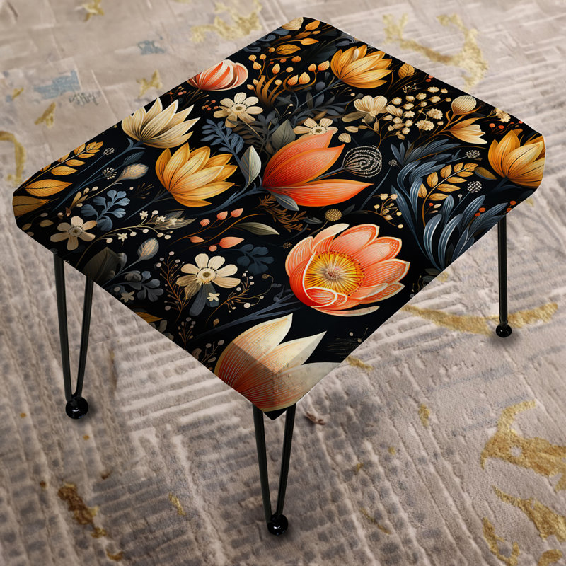 Tietz - Floral Rectangle Ottoman