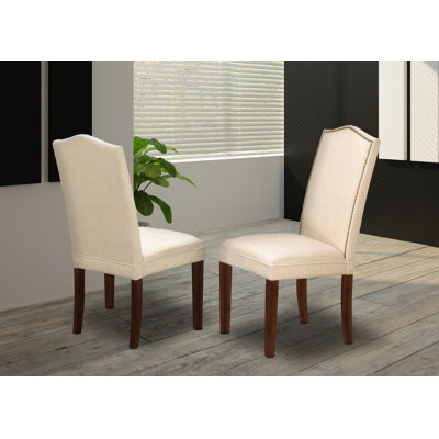 Chaise d'appoint rembourrée en lin beige