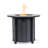 30" Propane Gas Fire Pit Table, 50000 BTU Round Steel Fire Pit With Wood Grain Ceramic Tabletop For Outside Patio Deck Garden Backyard- Black