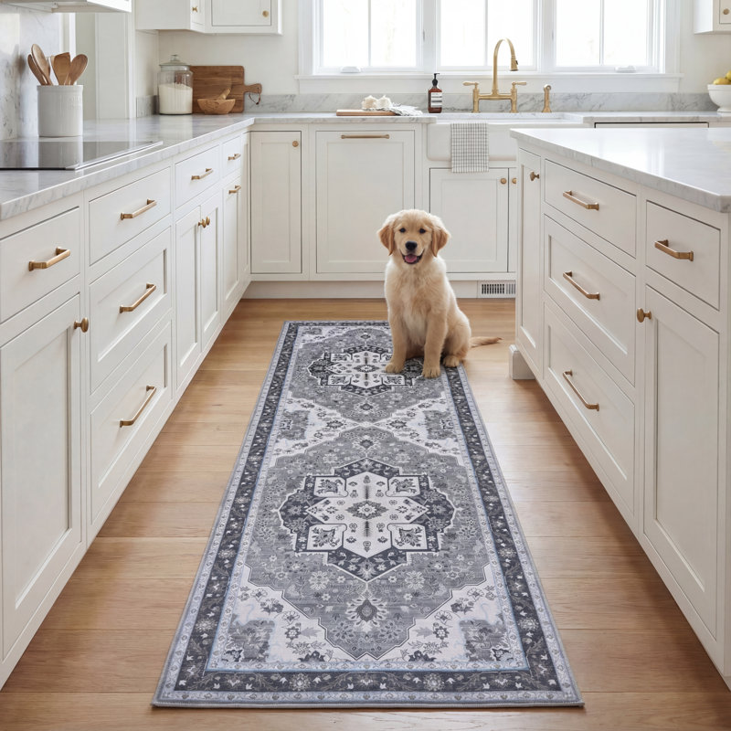 Tapis oriental performance lavable à la machine Farr 118 M / W S / R, Tapis de couloir 2 pi 6 po x 8 pi