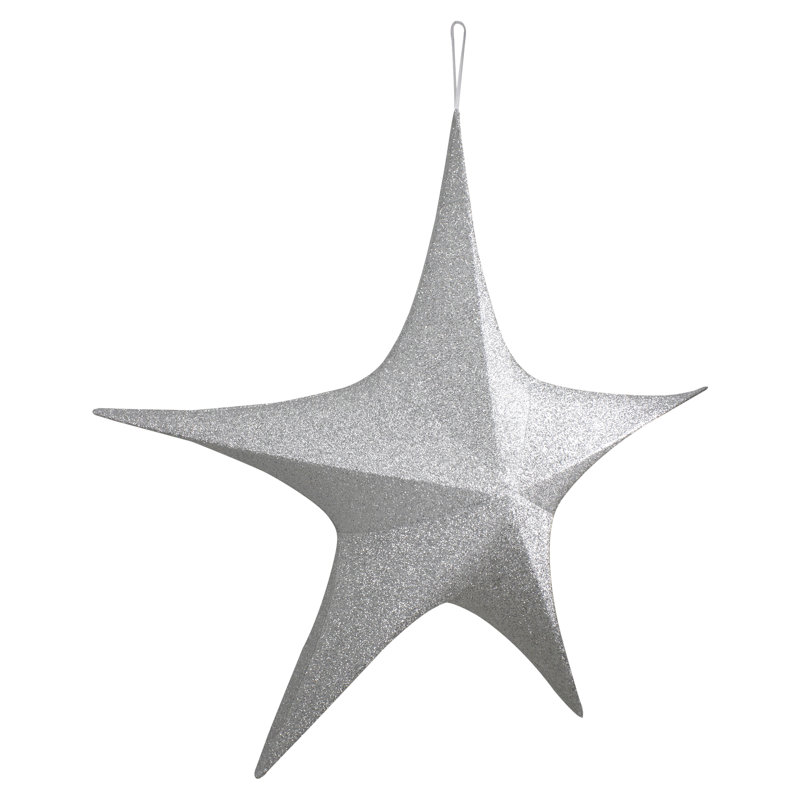 Décoration extérieure 51 po étoile de Noël pliable argentée