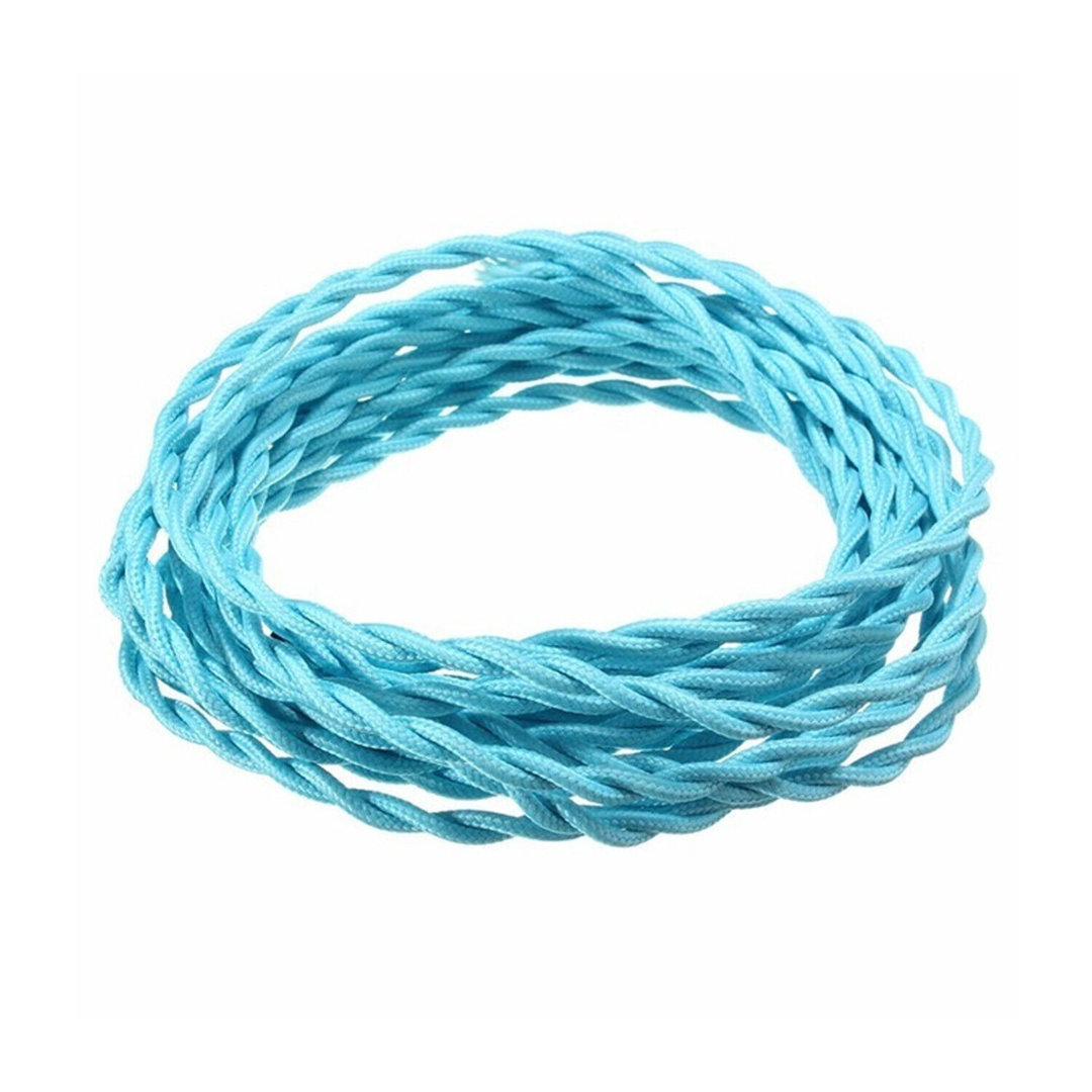2Core Twisted Vintage Coloured 0.75Mm Braided Fabric Flexible Electrical UK Lighting Wire Cord / Cable