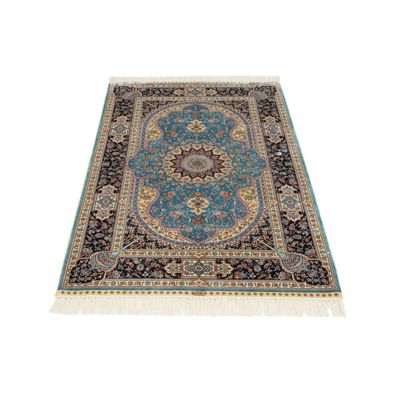 Tapis turc bleu et bleu marine 3 x 5