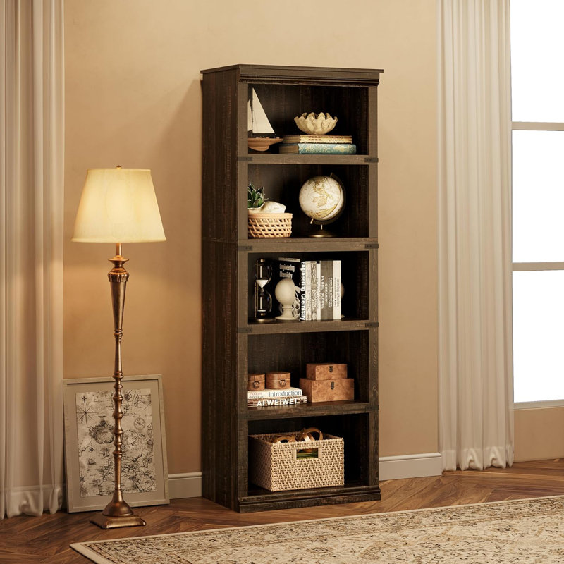 Bookcase, (5 Shelves) 171.2"H x 62"W x 32"D, Black