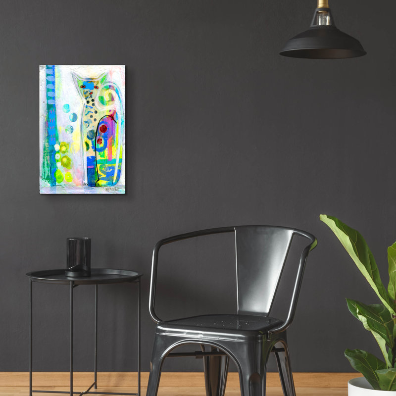 «Calico Cat» par Wyanne, acrylique, H 24 po x l 16 po x P 0,2 po