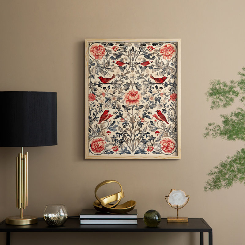 WM MORRIS Series CCCLVIII Framed Print - Solid Wood, 15" H x 12" W