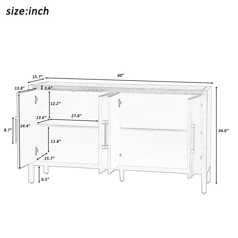 Monteco 60'' Console Table, Walnut