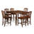 5 Piece Counter Height Pub Set Includes a Square Dining Table with Butterfly Leaf and 4 Dining Room Chairs, Mahogany-70367494-31151065-49666502
