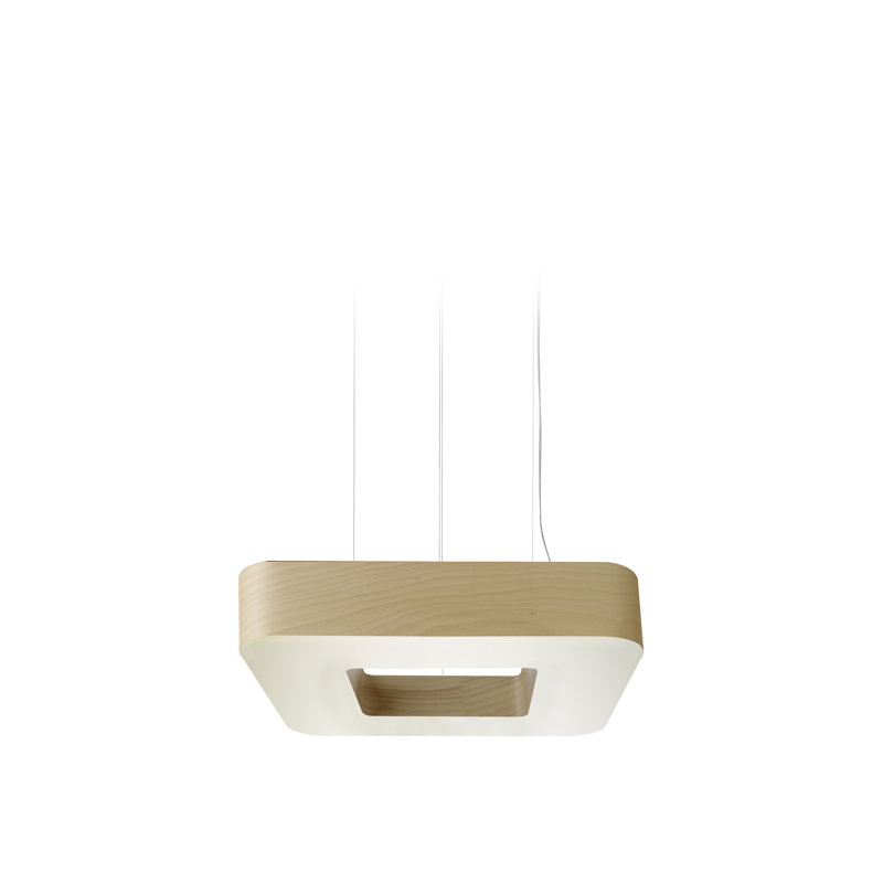 Lustre carré Cuad par Burkhard Dämmer, Hêtre naturel, DEL 2700K