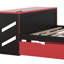 Lit plateforme double avec bureau et lit gigogne simple, structure de lit de jour en bois avec port USB-780355106