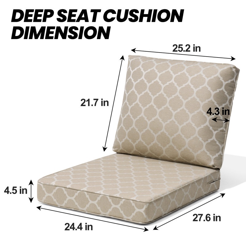Outdoor Deep Seating Cushion Set, Beige Moroccan, 1