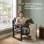 Chaise d'appoint Mid-Century moderne à rayures avec structure en chêne noir
