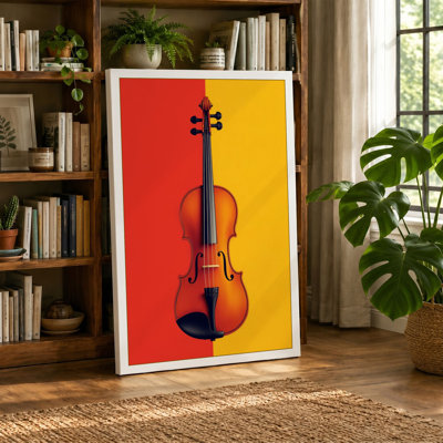 Violin Bold Geometry Modern - Wrapped Canvas