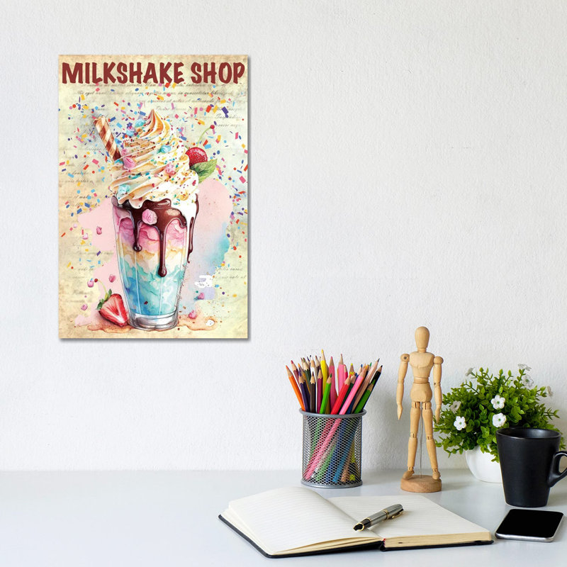 Milkshake Shop - reproduction d'art sur toile tendue