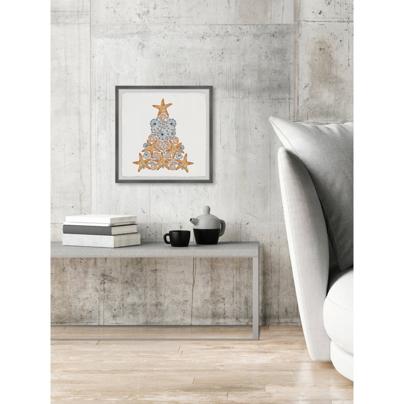 Nautical Christmas Tree 1 Piece Single Picture Frame Painting, 45cm H x 45cm W x 3.81cm D