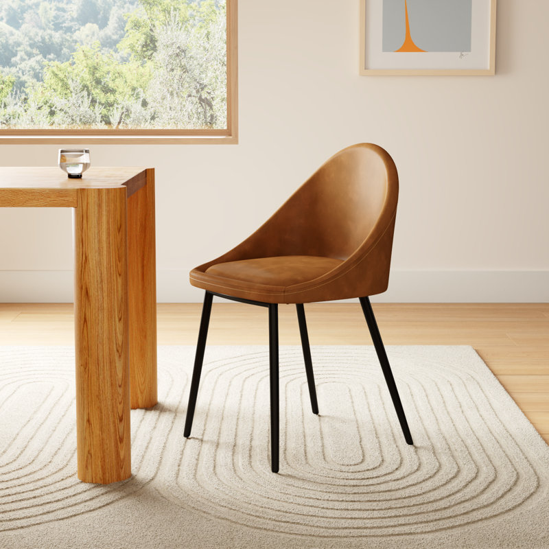 Holmes Vegan Leather Dining Chair, Honey