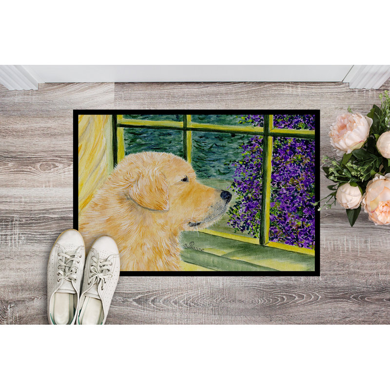 Tapis d'entrée antidérapant Stonegate Golden Retriever, Rectangle 2 pi x 3 pi