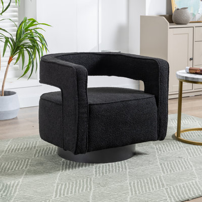 Davidanthony Upholstered Swivel Barrel Chair