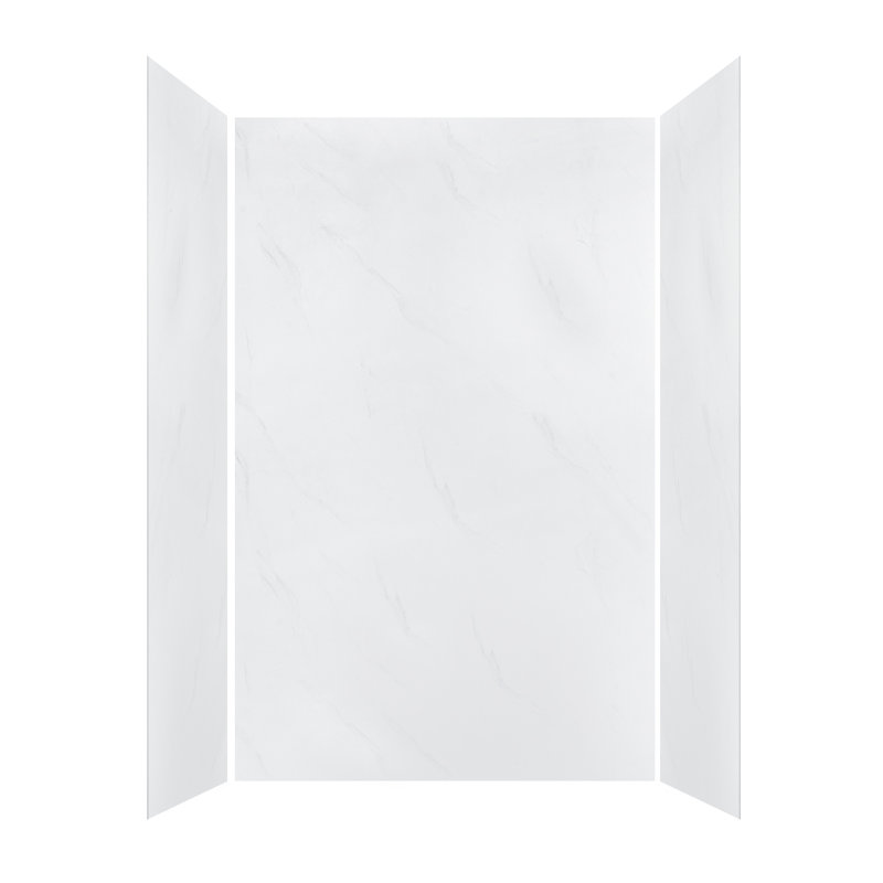 WOODBRIDGE 48" W 96" H 36" D 3-Piece  Shower Wall Panel Surround Kit, 3/16" (5Mm) Thick., Carrara White