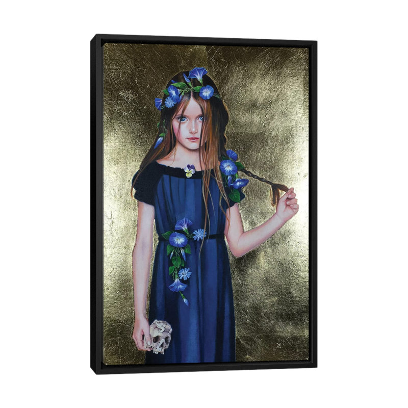 «Ophelia», impression sur toile, H 26 po x l 18 po x P 1,5 po, Toile avec cadre noir, Pas de tapis