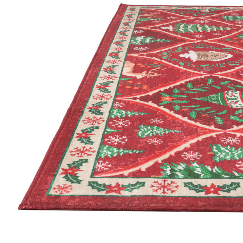 Laziya Christmas Rug, Rectangulaire 8 pi x 10 pi