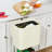 Kitchen Trash Can with Lid Garbage Bin with 2 Storage Shelves Narrow Waste Basket Snack Cart with Wheel