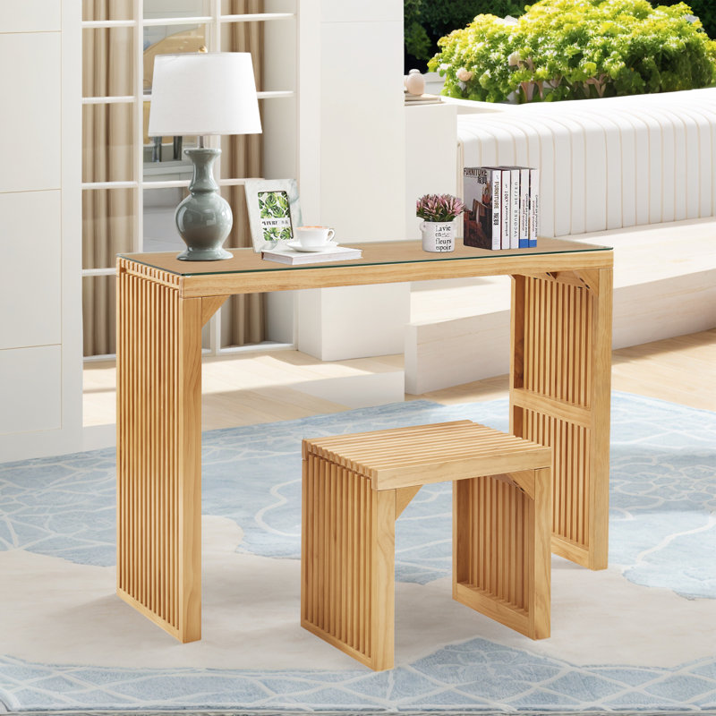 Solid Wood Dining Bench And Table Set