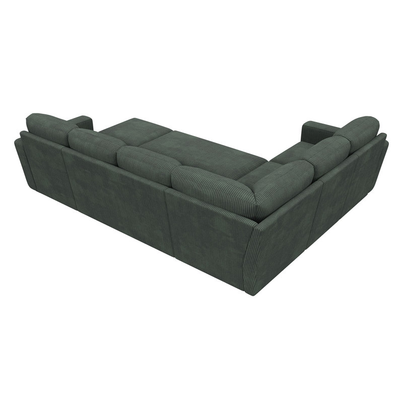 Canapé modulaire Hoelscher, Velours côtelé vert