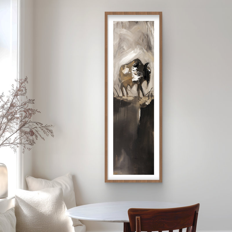 «Abstract Buffalo - Living Room Wildlife», reproduction encadrée