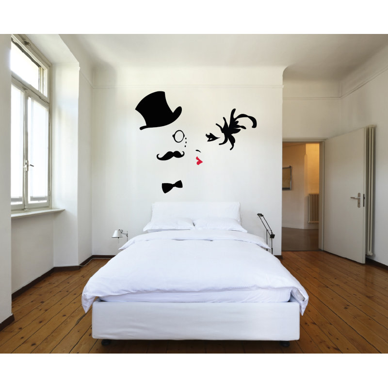 Décalcomanie murale style twenties rugissant, H 24 po x l 28 po x P 0,01 po, Noir / rouge à lèvres