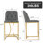 25.25'' H Pu Leather Upholstered Counter Stool With Gold Steel Base-975938410
