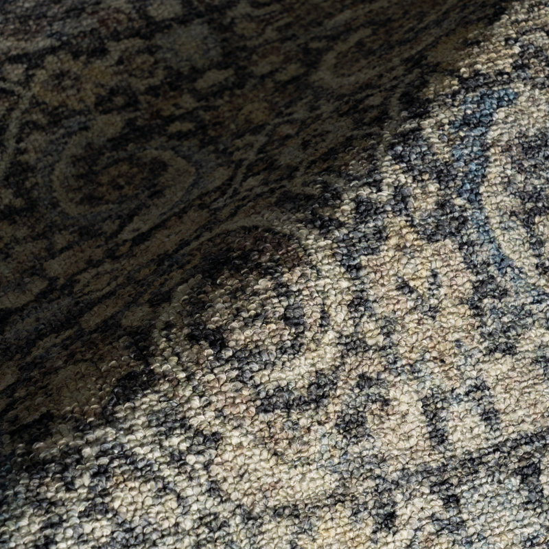  Tapis traditionnel lavable à bordure Elyra, Rectangle 4pi x 6 pi